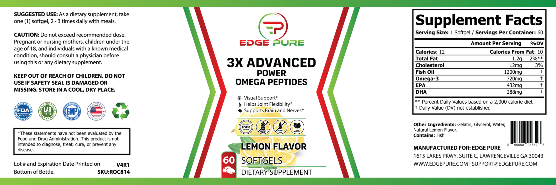 3X Advanced Power Omega Peptides Edge Pure