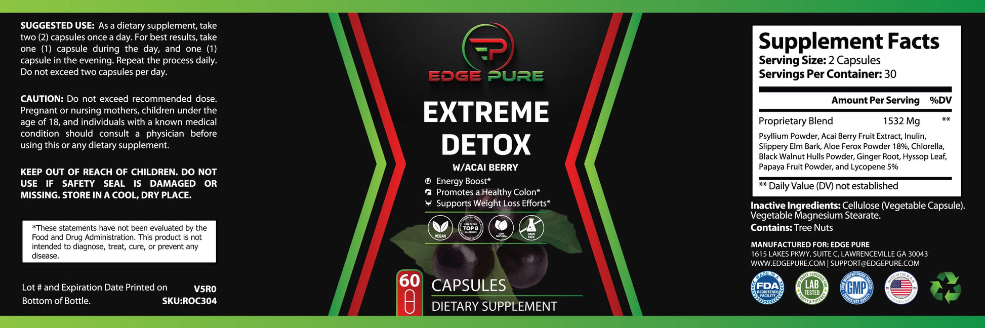 Extreme Detox w/Acai Berry Edge Pure